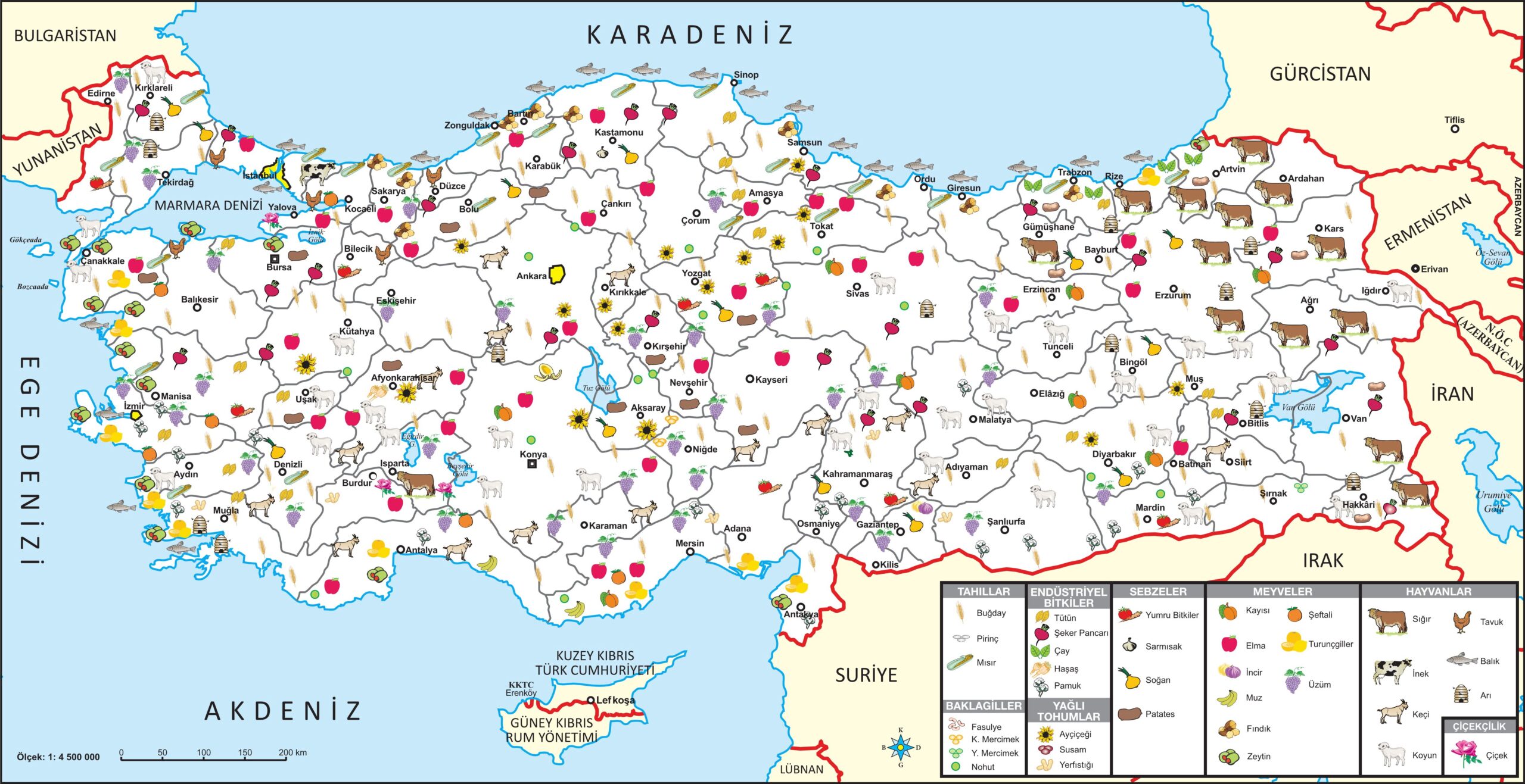 türkiye tarım ve hayvancılık haritası