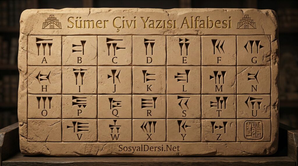 sumer uygarlığı çivi yazısı alfabesi