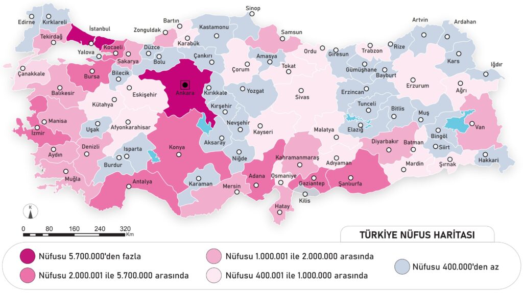 türkiye nüfus haritası 2025 2026 2027